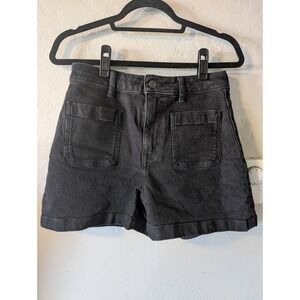 Madewell The High Rise Sailor Short in Black denim womens size 27